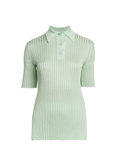 Chic Ribbed Polo Top