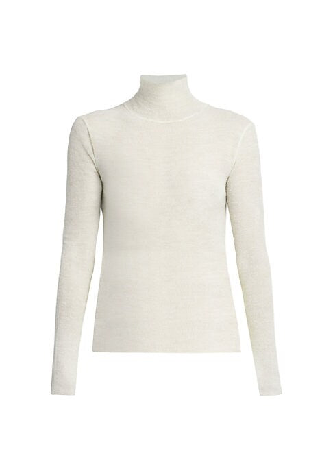 Sheer Wool Turtleneck Top