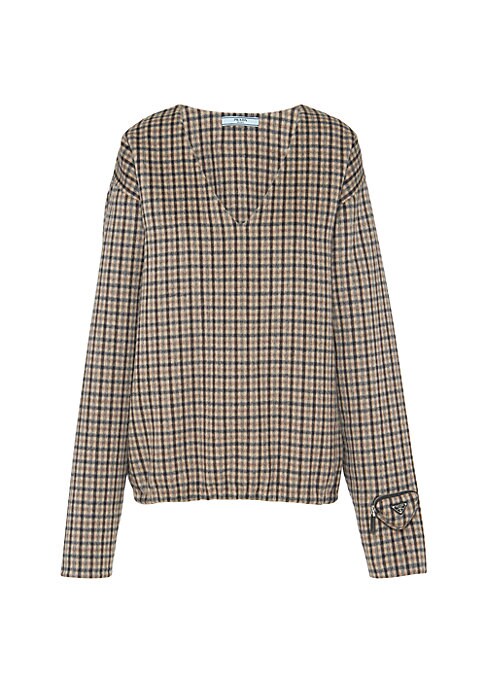 Elegant Check Cashmere Sweater