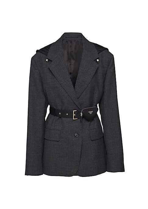 Futuristic Wool Blazer Windbreaker