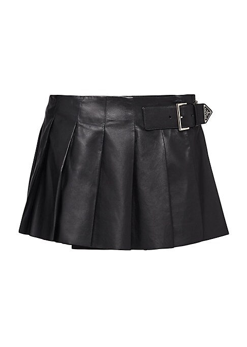 Chic Leather Pleat Skirt