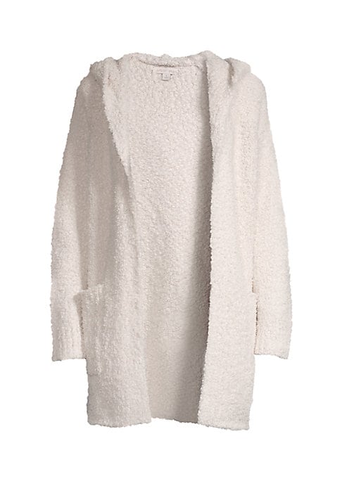Boucle Hooded Comfort Coat