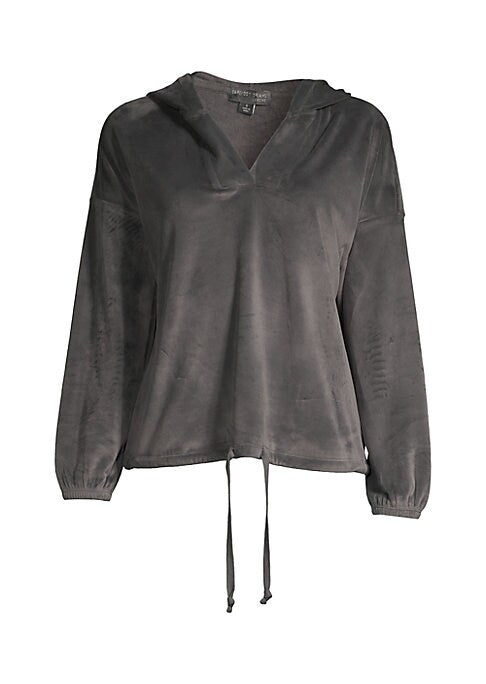 Plush Velvet V-Neck Hoodie