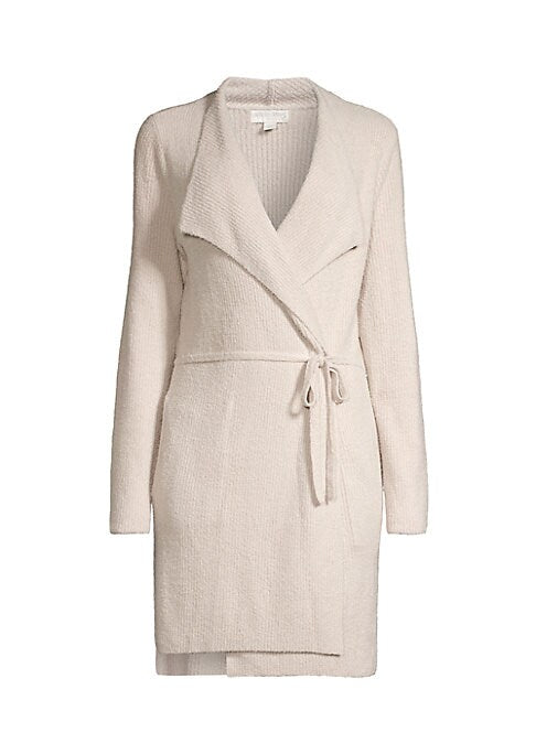 Chic Ribbed Drawstring Cardigan