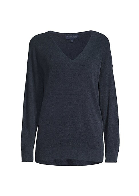 Slouchy V-Neck Knit Sweater