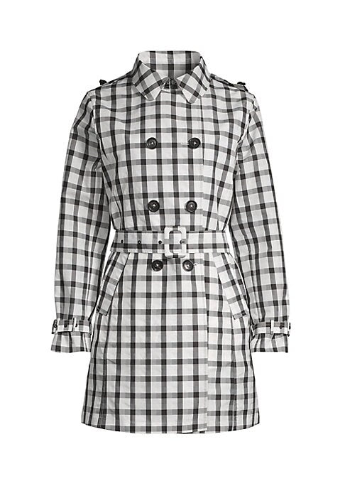 Checkered Trench Elegance