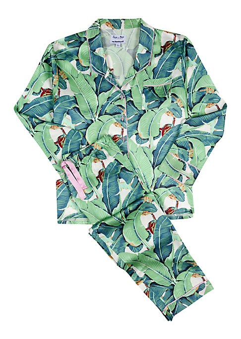 Chic Leaf Print Pajama Set