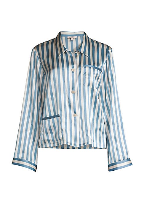 Silk Striped Pajama Top