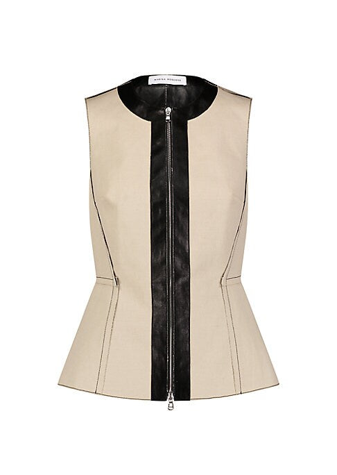 Peplum Waist Canvas Top