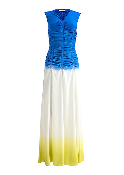 Silk Ombre Ruching Dress