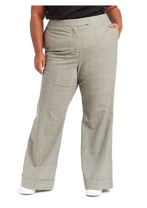 Plaid Flare Trousers