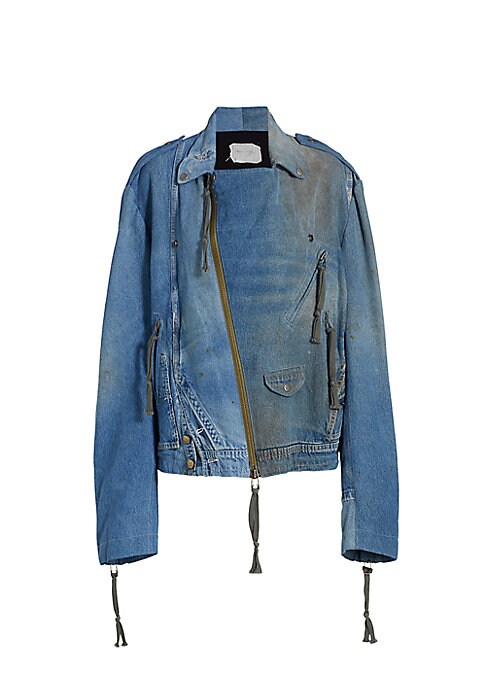 Asymmetric Denim Moto Jacket