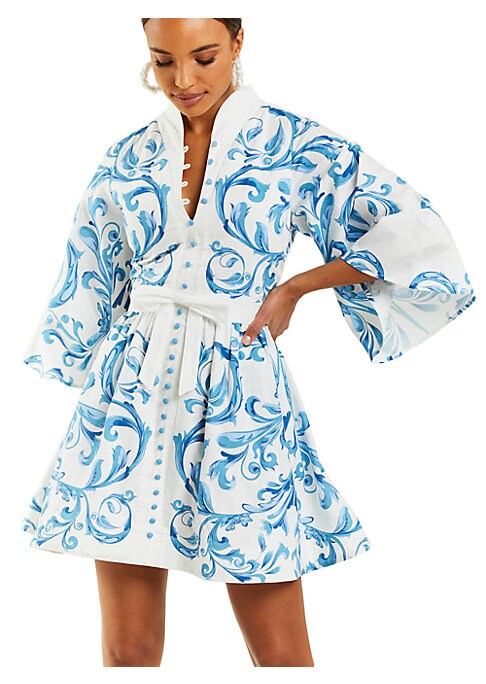 Vibrant Filigree Mini Dress