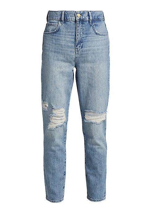 Knee Distress Straight Jeans