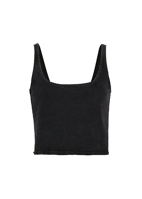 Cropped Denim Scoop Tank