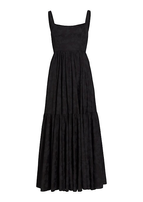 Floral Lace-Up Maxi Dress