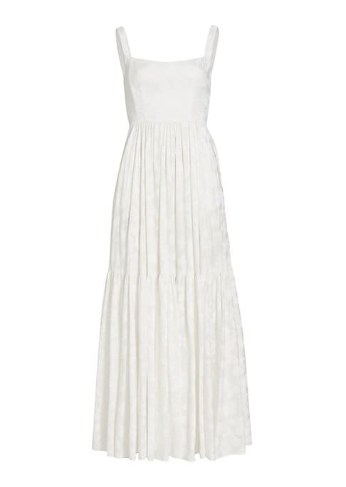 Floral Lace-Up Maxi Dress