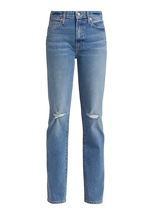 Distressed Classic Straight Jeans