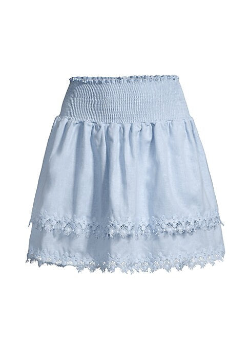 Lace Trim Ruffled Skirt