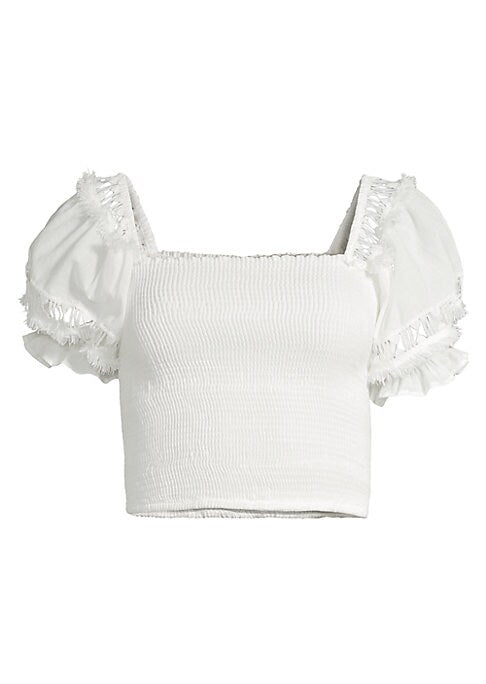 Puff Sleeve Cut-Out Top