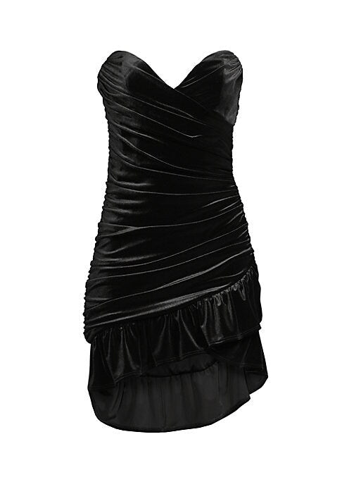 Velvet Ruffle Mini Dress