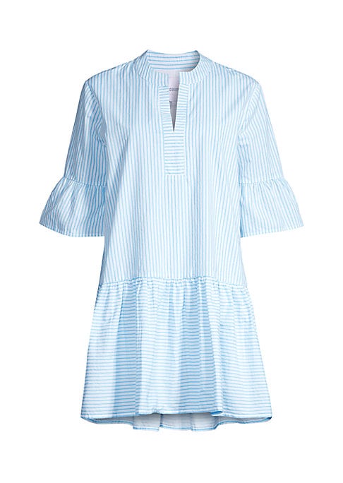 Frill-Sleeve Striped Minidress
