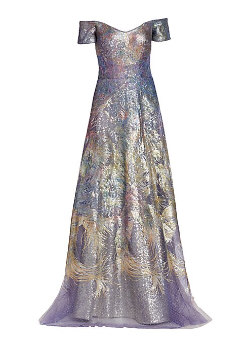 Glistening A-Line Evening Dress