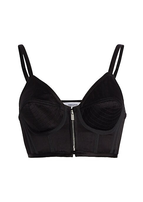 Satin V-Bustier Top