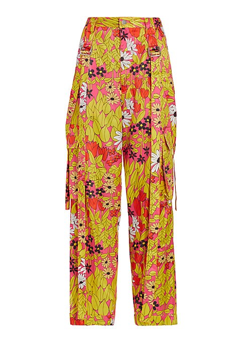 Floral Satin Utility Pants