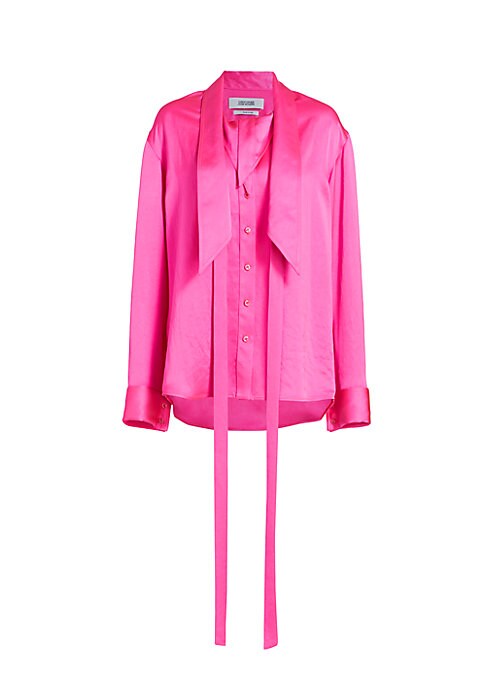 Chic Satin Tie Blouse