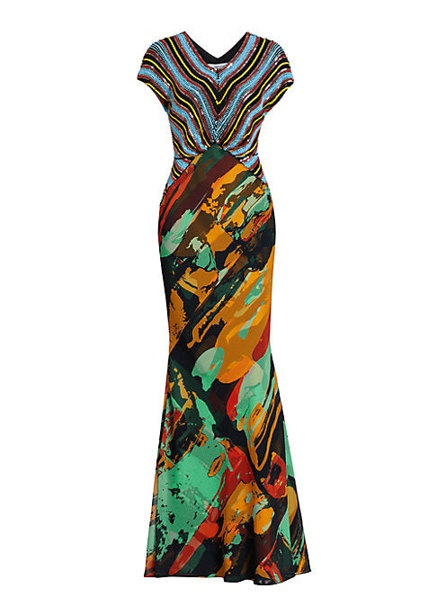 Shimmering Paint Splash Gown