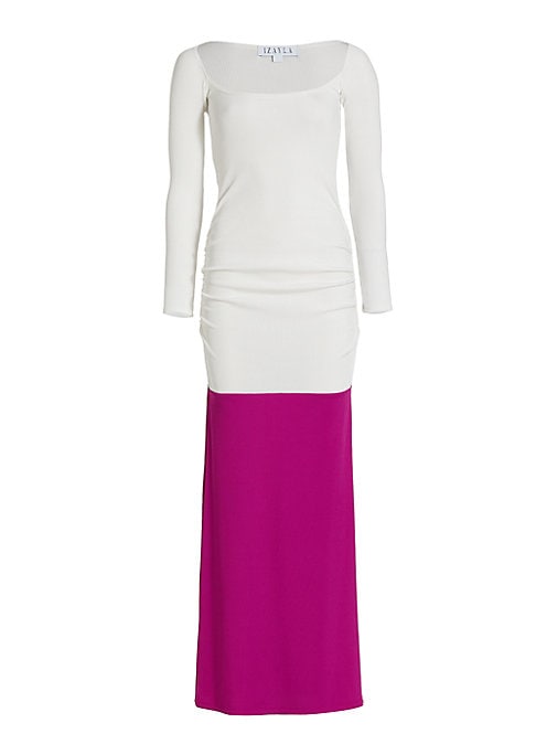 Vibrant Ruched Maxi Dress