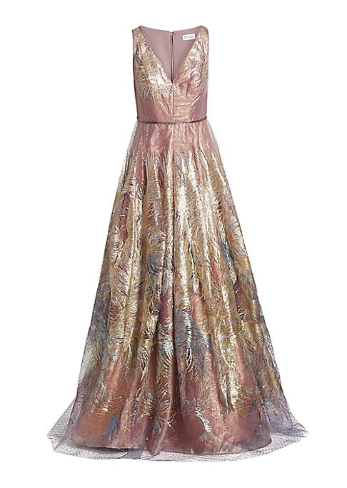 Feathered Elegance Gown