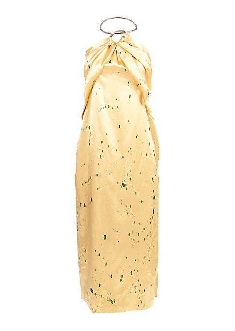 Satin Ring Halter Dress
