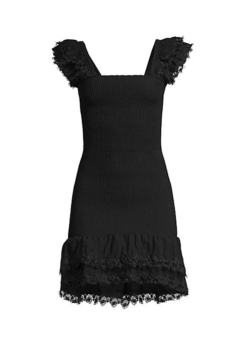Lace Flounce Mini Dress