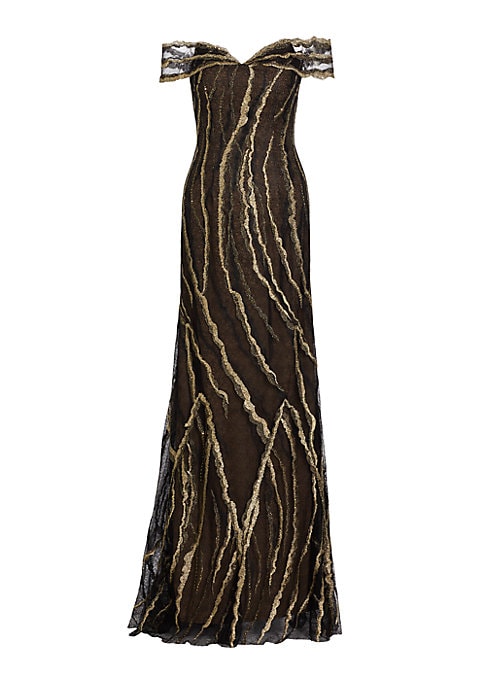 Lustrous Metallic Evening Dress