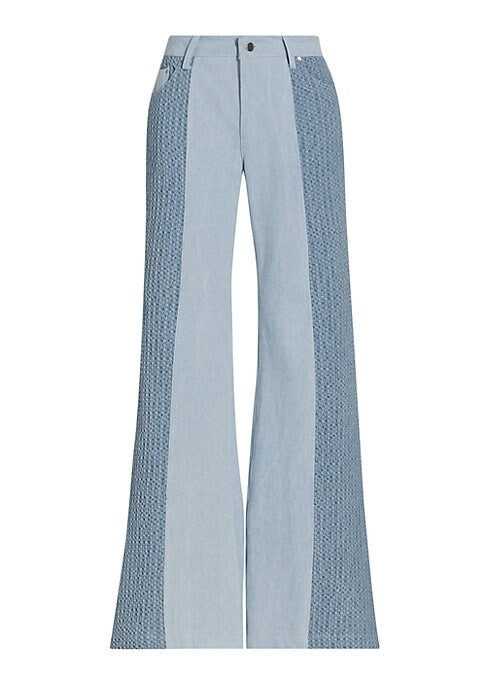 Two-Tone Wide-Leg Jeans