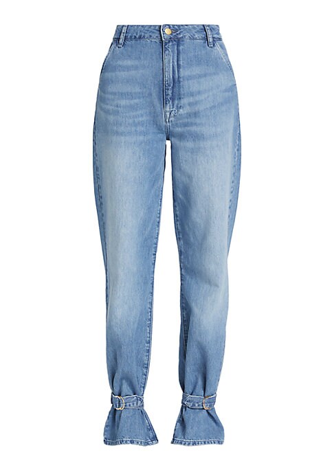 Buckle Cuff Tapered Jeans