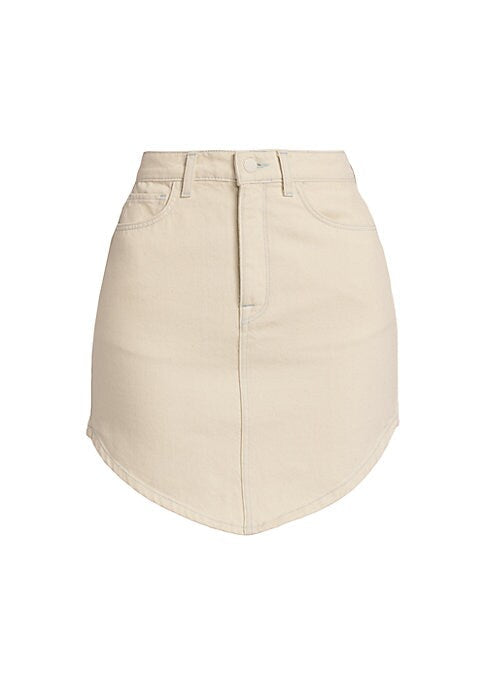Pointed Hem Denim Skirt