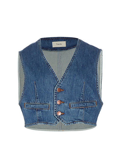 Chic Cropped Denim Vest
