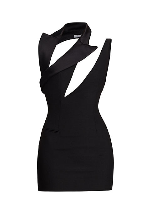 Asymmetric Satin Minidress