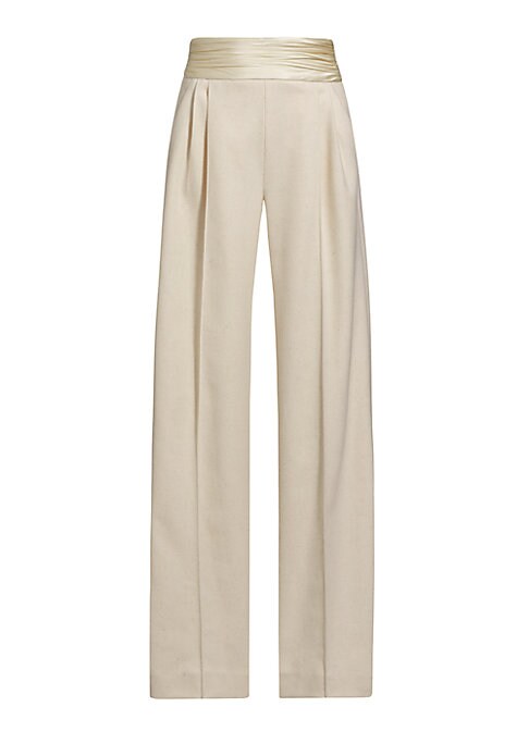 Satin Waistband Chiffon Trousers