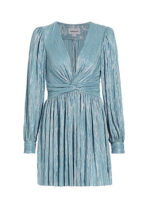 Metallic Pleat Mini Dress