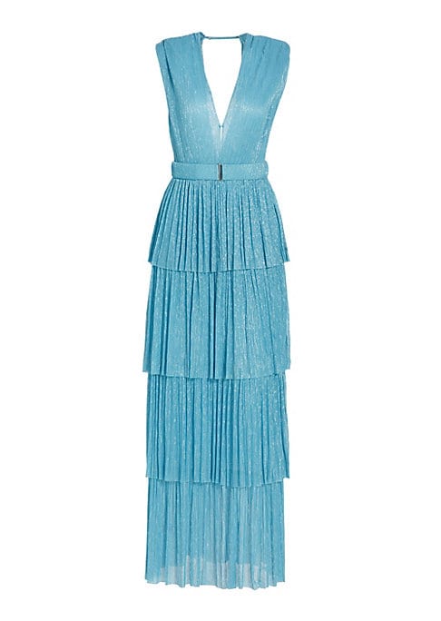 Metallic Tiered Elegance Gown