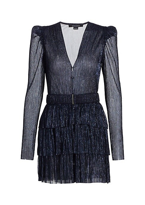 Metallic Ruffled Minidress