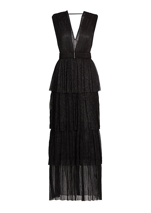 Metallic Tiered Elegance Dress