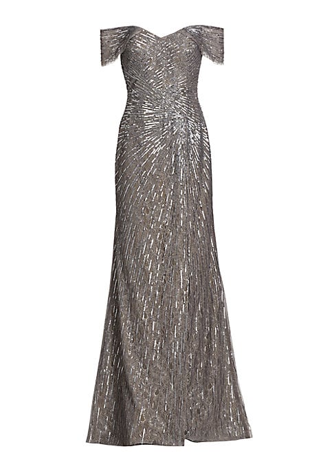 Glimmering Slit Evening Dress