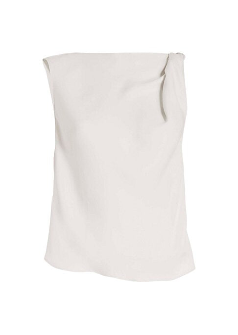 Twist Detail Silk Top