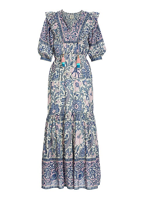 Ruffle V-Neck Maxi Dress