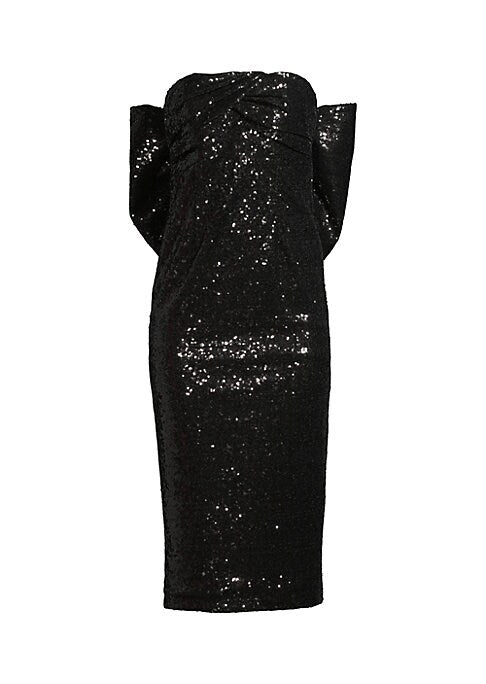 Sequined Draped Bow Dress